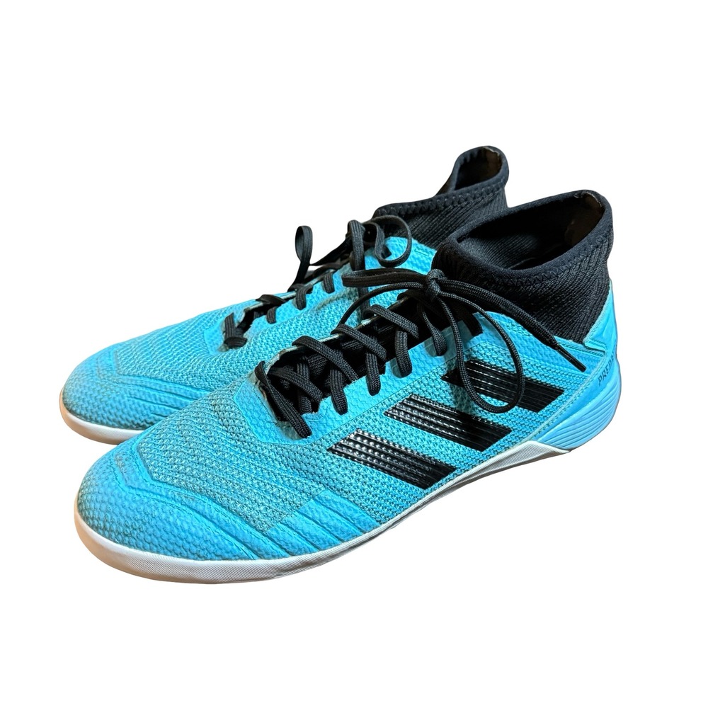 Adidas Predator Tango 19.3 Indoor Soccer Shoes Mens 9 Blue Cyan Black Cleats